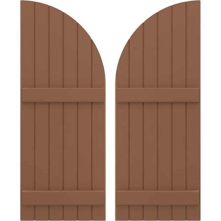Ekena Millwork Americraft 6-Board (2 Batten) Wood Joined Board-n-Batten Shutters w/ Arch Top, ARW101BQ621X70BTH, PR ARW101BQ621X70BTH